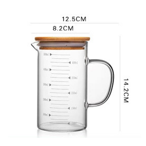 500ml Glass Measuring Cup With Bamboo Lid