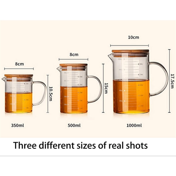 500ml Glass Measuring Cup With Bamboo Lid