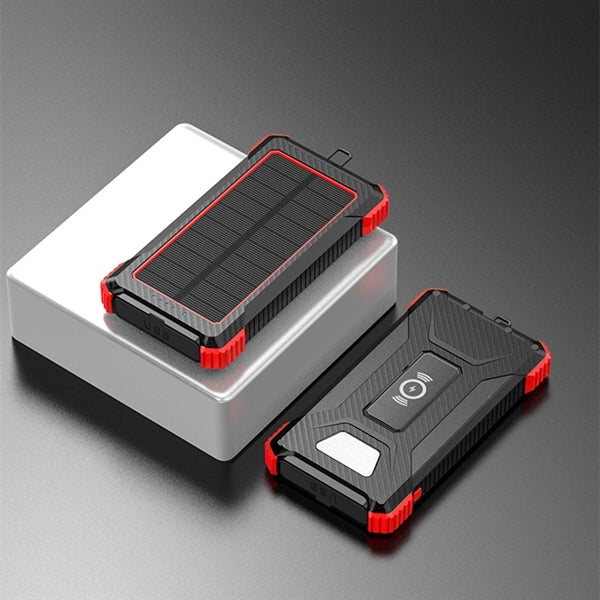 Outdoor Wireless Solar Power Bank 10000mAh With LED Light