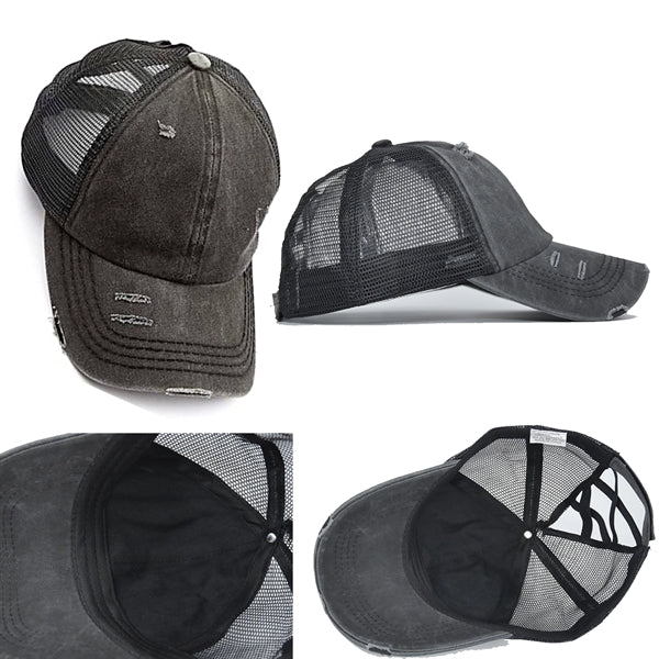 Womens Baseball Cap Ponytail Cross Hat