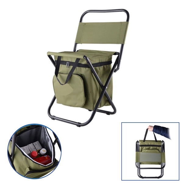 Folding Backrest Insulation Fishing Chair Camping Cooler Bag