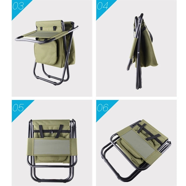Folding Backrest Insulation Fishing Chair Camping Cooler Bag