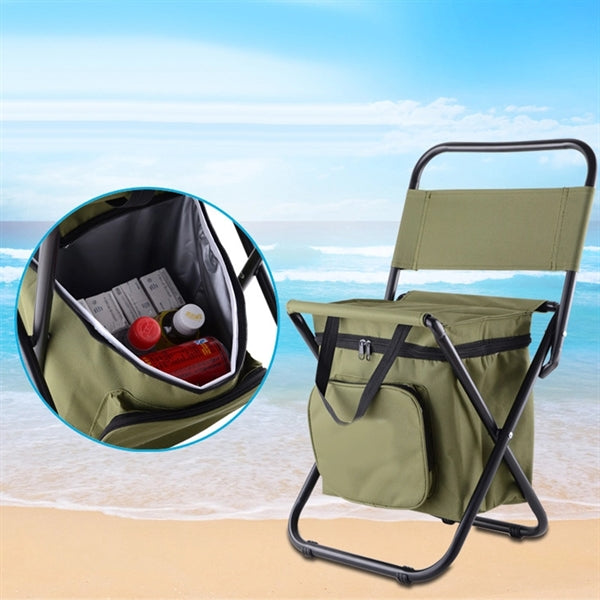 Folding Backrest Insulation Fishing Chair Camping Cooler Bag