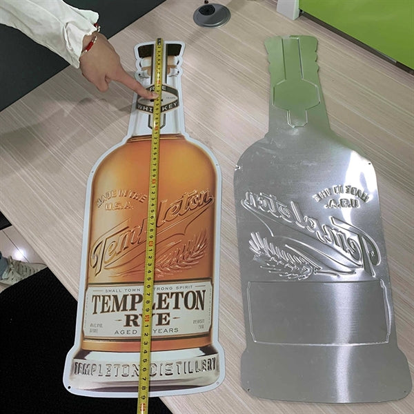 Bottle Shaped Metal Alcohol Sign