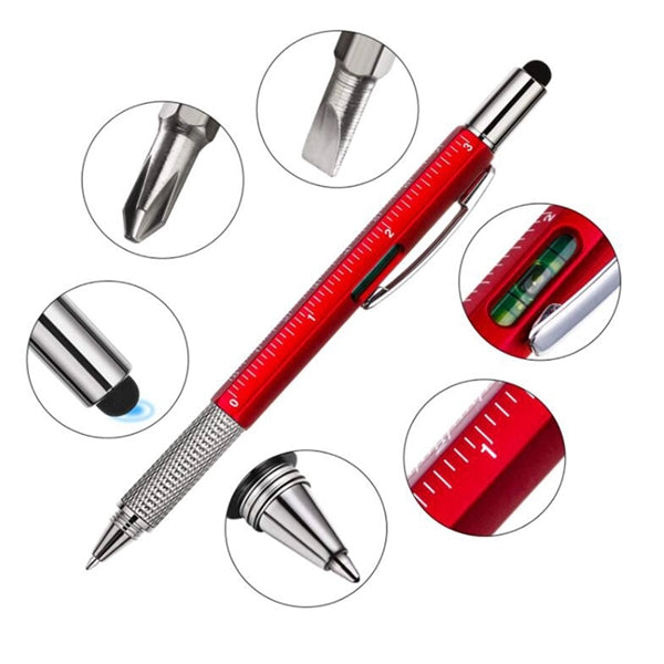 6 In 1 Plastic Multi Tool Touch Ballpoint Pen