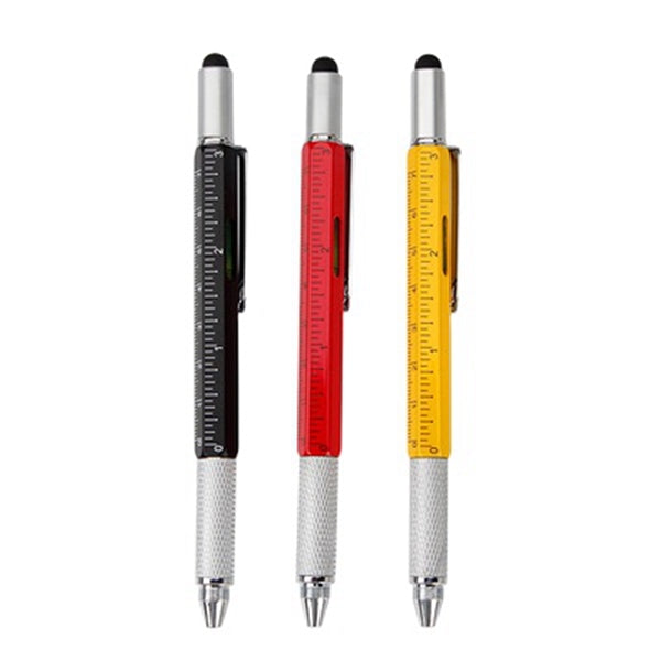 6 In 1 Plastic Multi Tool Touch Ballpoint Pen