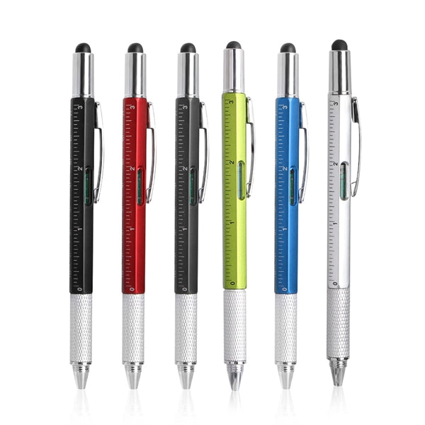 6 In 1 Plastic Multi Tool Touch Ballpoint Pen