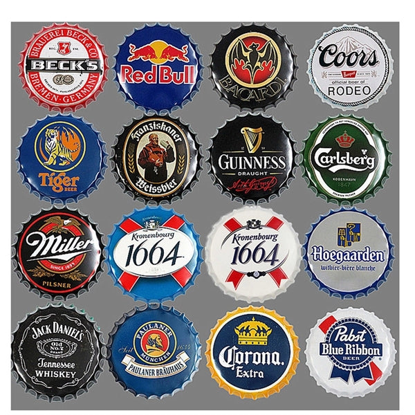 Bottle Caps Metal Tin Sign
