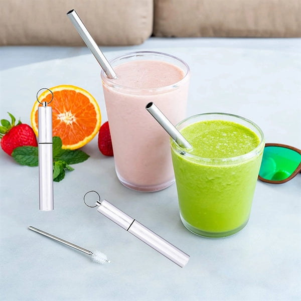 Stainless Steel Metal Straws with Case