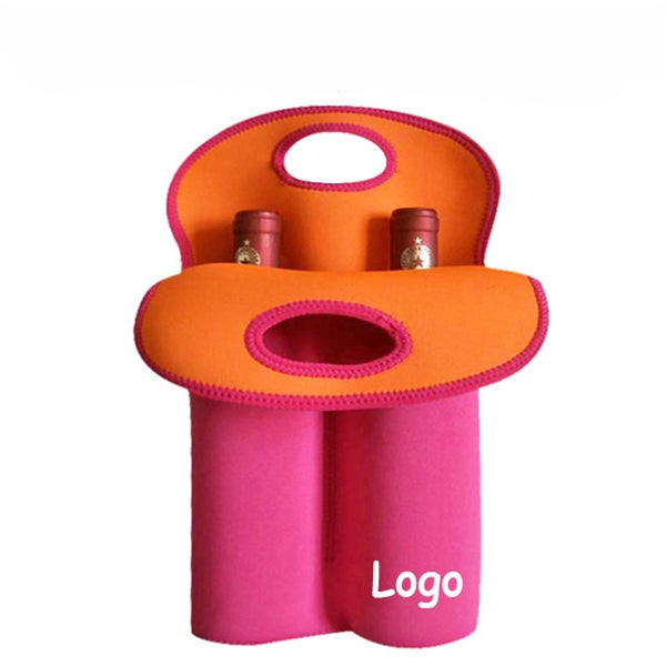 2 Bottles Pack Neoprene Wine Gift Tote Bag