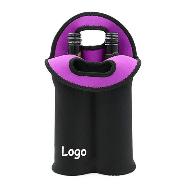 2 Bottles Pack Neoprene Wine Gift Tote Bag