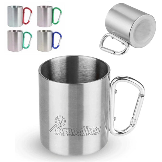 12 oz Double Wall Stainless Steel Cup with Carbiner