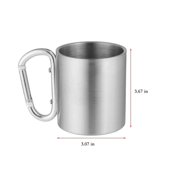 12 oz Double Wall Stainless Steel Cup with Carbiner