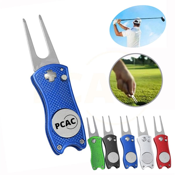 Stainless Steel Switchblade & Detachable Golf Ball Marker
