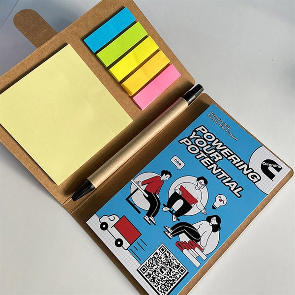 Kraft Paper Cover Notepad with Pen Spiral Notebook