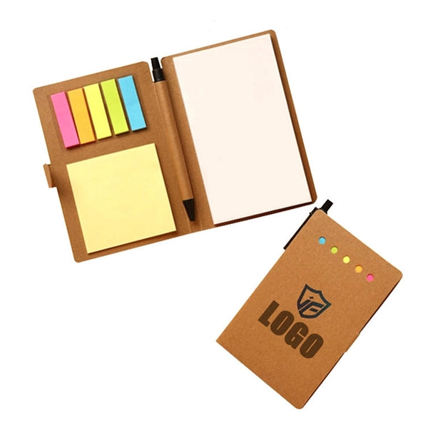 Kraft Paper Cover Notepad with Pen Spiral Notebook