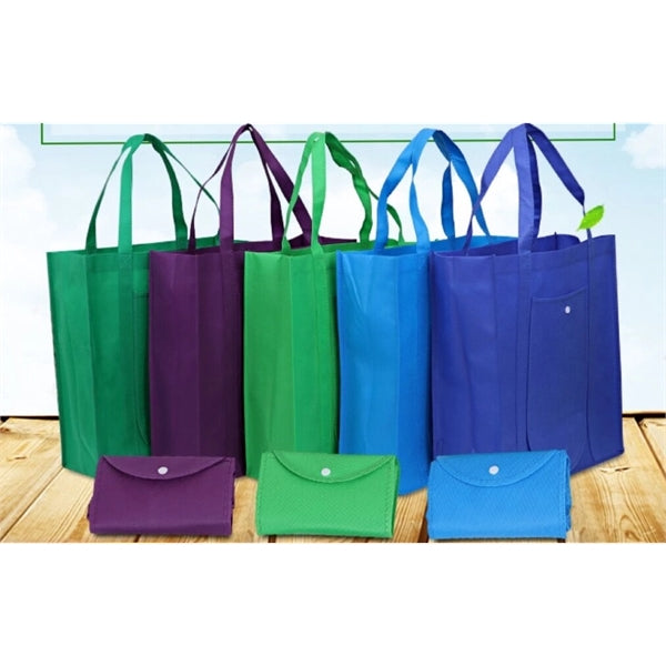 Non-Woven Grocery Tote Bag (14 1/8" W x 15 3/4" H x 4" D)