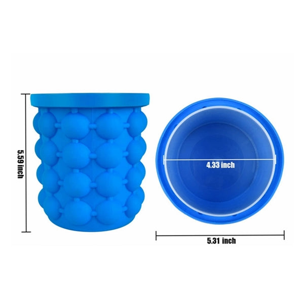 Large Portable Silicone Ice Bucket With Lid