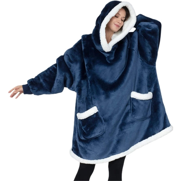 Blanket Hoodie with Deep Pocket and Elastic Sleeve