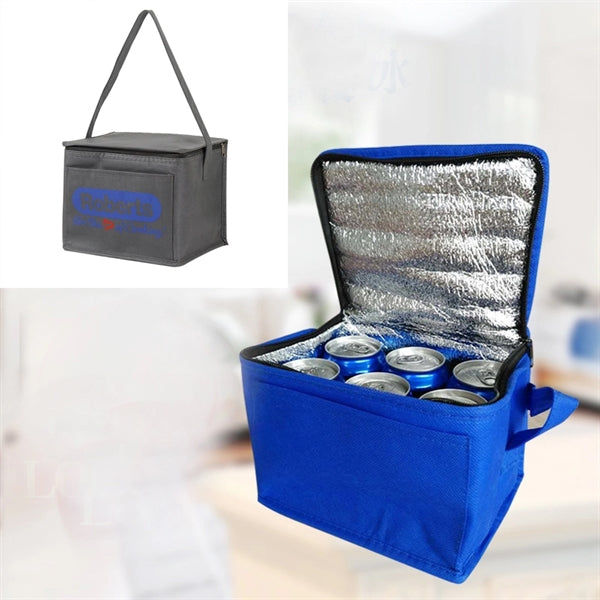 Foldable Non woven 6 can cool lunch bag