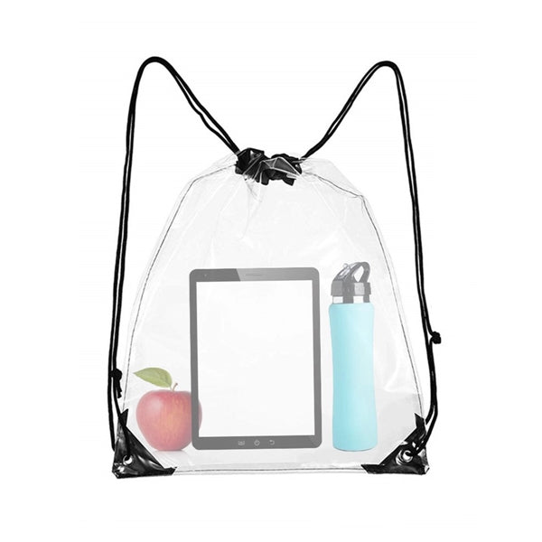 Clear PVC Drawstring Backpack w/ Matching Cinch Bag