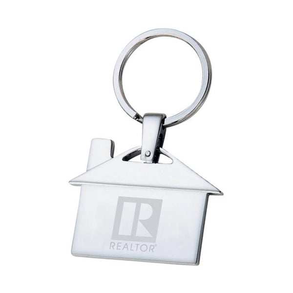 House Shaped Metal Keychain