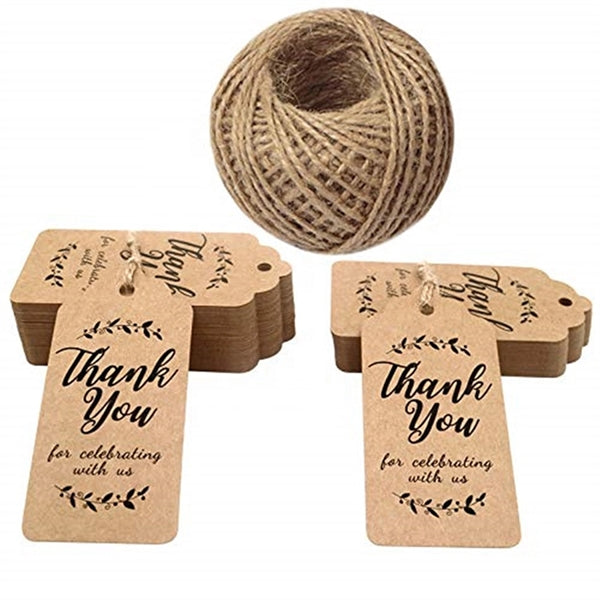 Kraft Paper Gift Tags with Free Natural Jute Twine