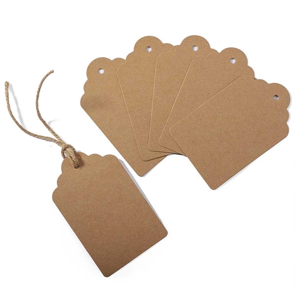 Kraft Paper Gift Tags with Free Natural Jute Twine