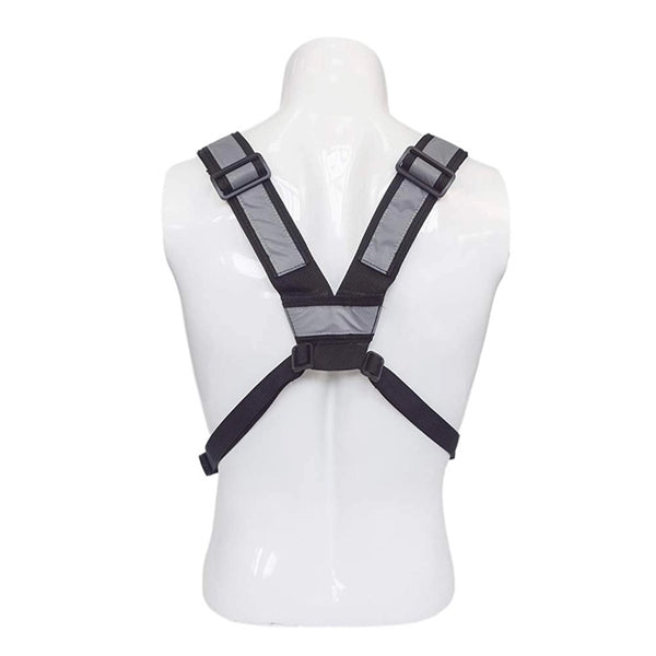 Adjustable black tactical vest with reflective strip
