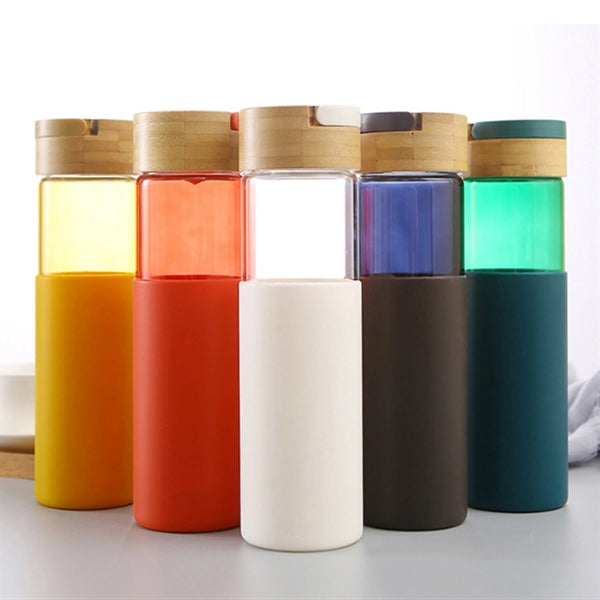 20OZ Glass Bottle with Bamboo Lids
