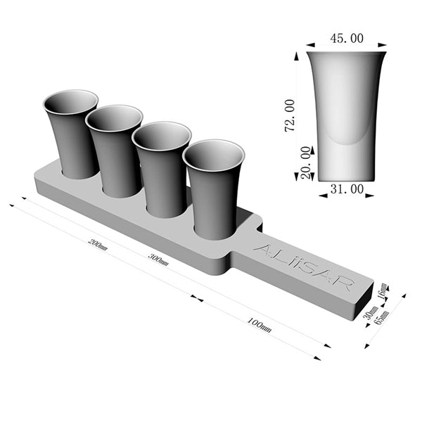 Walnut Paddle 4-Slot Sampler Board