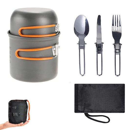 Portable 5 Pcs Camping Cookware Kit
