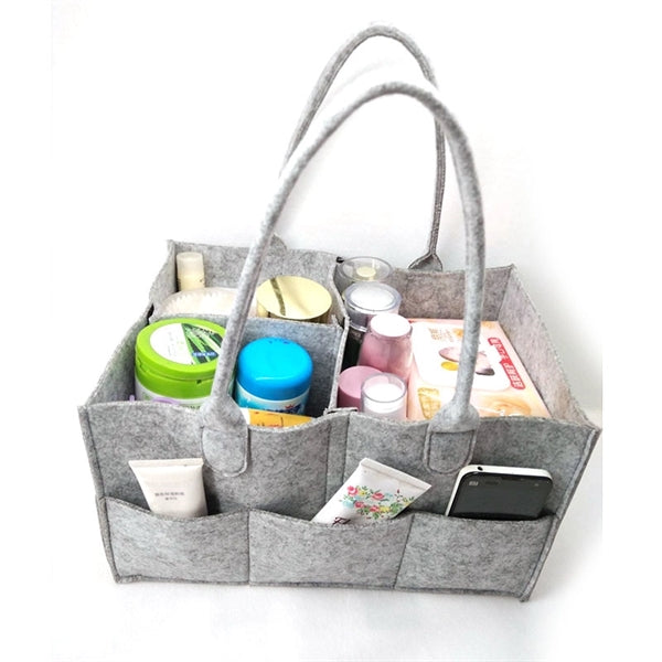 Multifunctional Felt Storage Basket And Baby Diaper Caddy