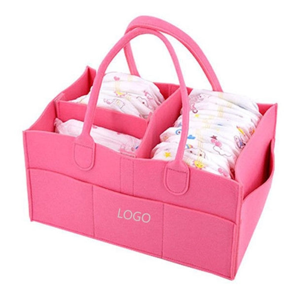Multifunctional Felt Storage Basket And Baby Diaper Caddy