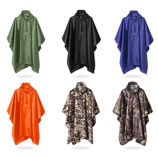 3 in 1 Outdoor Hooded Rain Ponchos/Mat/Tent Trap