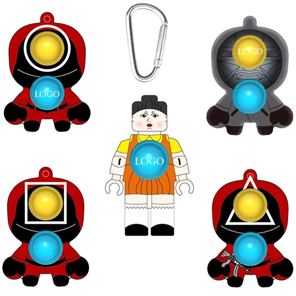 Children Adult Simple Dimple Fidget Keychain Toy