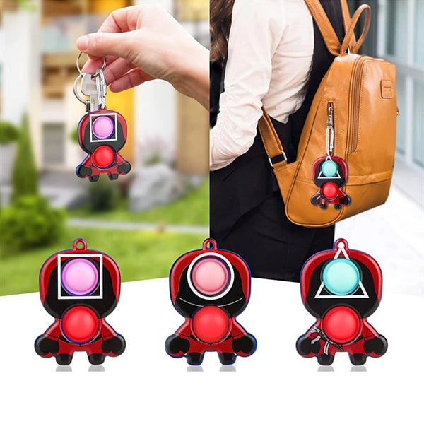 Children Adult Simple Dimple Fidget Keychain Toy
