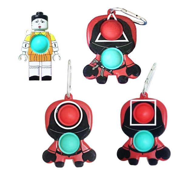Children Adult Simple Dimple Fidget Keychain Toy