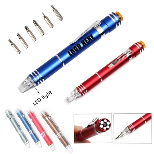 Aluminum Multi-Tool Pocket Screwdriver Flashlight