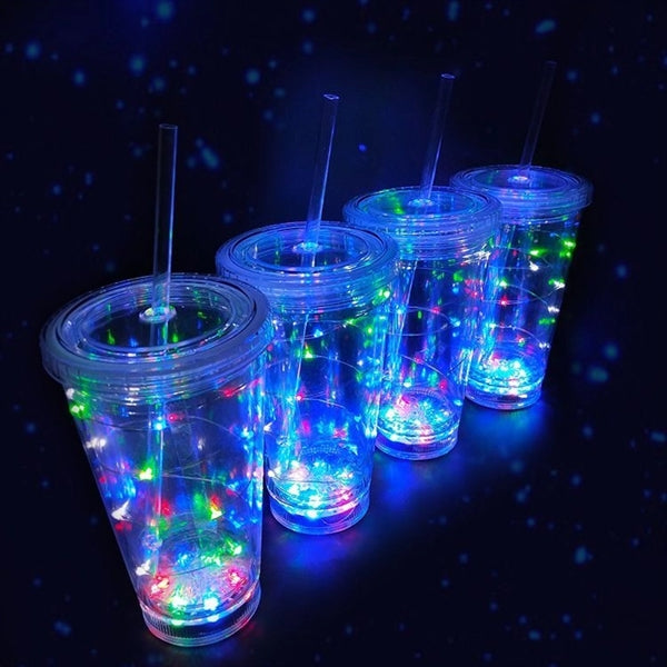 16 oz LED String Double-layer Plastic Tumbler