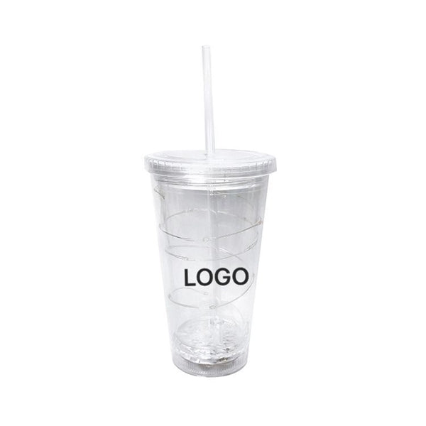 16 oz LED String Double-layer Plastic Tumbler