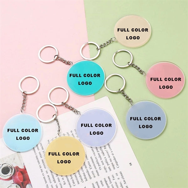 Full Color Round Circle Acrylic Keychain