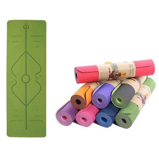 TPE Yoga Mat Non Slip with Alignment Lines