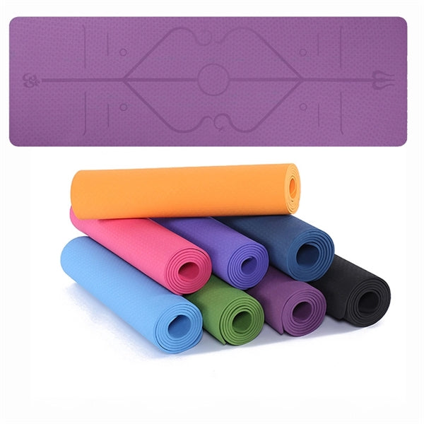TPE Yoga Mat Non Slip with Alignment Lines
