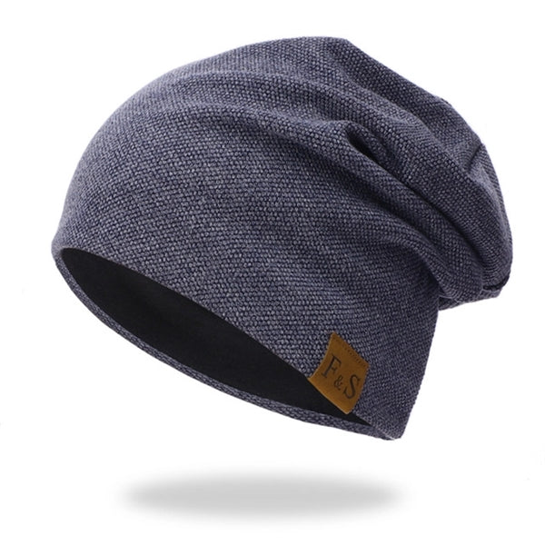 Twill Cotton Sports Beanie With Fleece Inside
