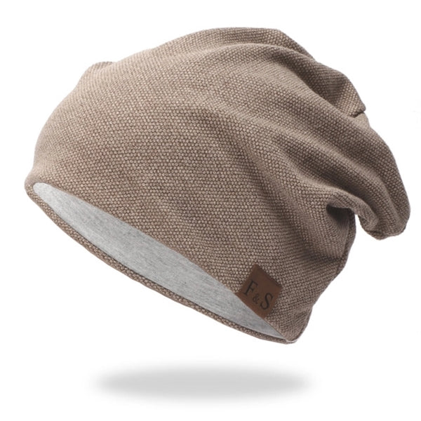 Twill Cotton Sports Beanie With Fleece Inside