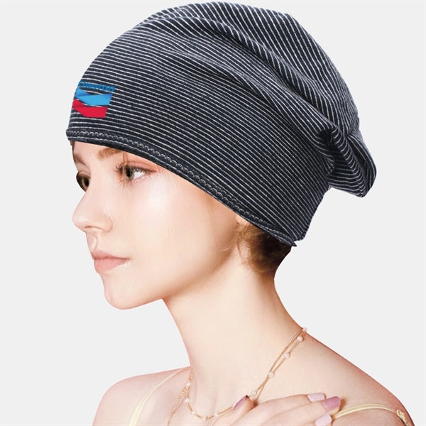 Pinstripe Knit Beanie