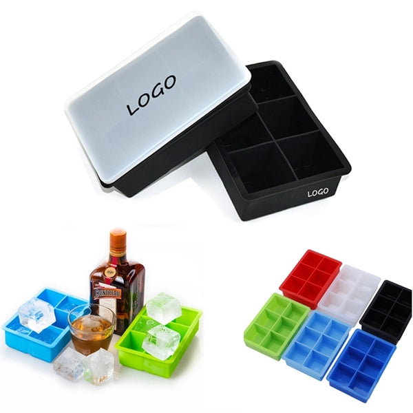Silicone Extra Large Ice Mold Trays for 6 Square Cubes