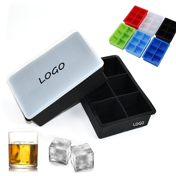 Silicone Extra Large Ice Mold Trays for 6 Square Cubes