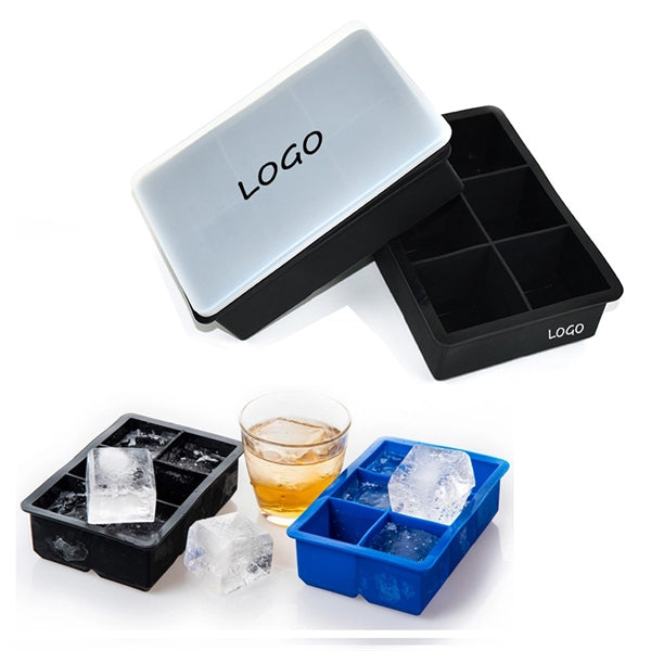 Silicone Extra Large Ice Mold Trays for 6 Square Cubes
